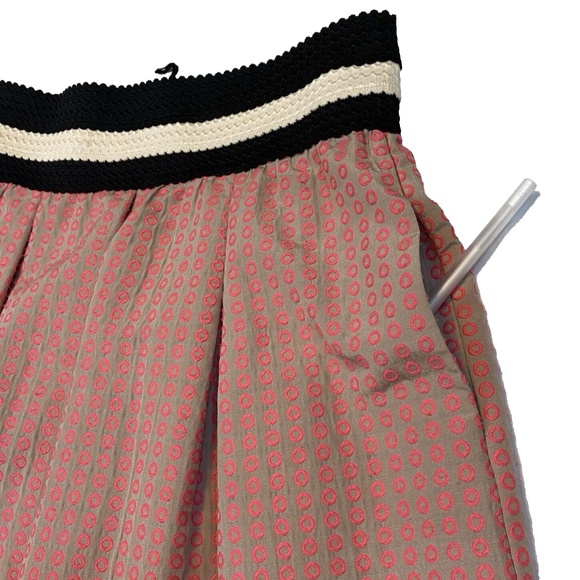 Maeve Anthropologie Polka Dot Pleated High Waisted Swing Skirt Size M Petite - Picture 7 of 15